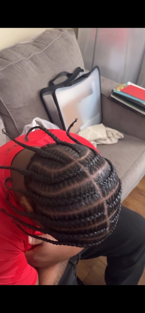 Braided hair wig with cornrow braids